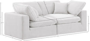 Comfy Cream Velvet Modular Sofa 189Cream-S80 Meridian Furniture