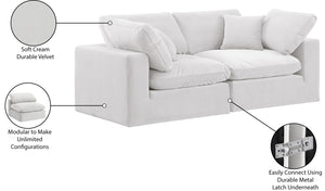 Comfy Cream Velvet Modular Sofa 189Cream-S80 Meridian Furniture