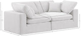 Comfy Cream Velvet Modular Sofa 189Cream-S80 Meridian Furniture