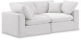 Comfy Cream Velvet Modular Sofa 189Cream-S80 Meridian Furniture