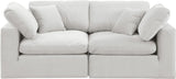 Comfy Cream Velvet Modular Sofa 189Cream-S80 Meridian Furniture