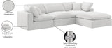 Comfy Cream Velvet Modular Sectional 189Cream-Sec4A Meridian Furniture