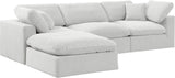 Comfy Cream Velvet Modular Sectional 189Cream-Sec4A Meridian Furniture