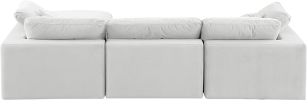 Comfy Cream Velvet Modular Sectional 189Cream-Sec4A Meridian Furniture
