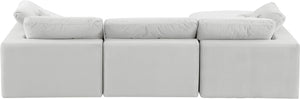 Comfy Cream Velvet Modular Sectional 189Cream-Sec4A Meridian Furniture