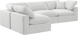 Comfy Cream Velvet Modular Sectional 189Cream-Sec4B Meridian Furniture