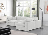 Comfy Cream Velvet Modular Sectional 189Cream-Sec4B Meridian Furniture