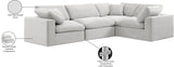 Comfy Cream Velvet Modular Sectional 189Cream-Sec4C Meridian Furniture