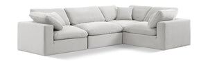 Comfy Cream Velvet Modular Sectional 189Cream-Sec4C Meridian Furniture