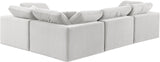 Comfy Cream Velvet Modular Sectional 189Cream-Sec4C Meridian Furniture