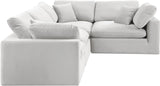 Comfy Cream Velvet Modular Sectional 189Cream-Sec4C Meridian Furniture