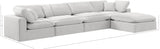 Comfy Cream Velvet Modular Sectional 189Cream-Sec5A Meridian Furniture