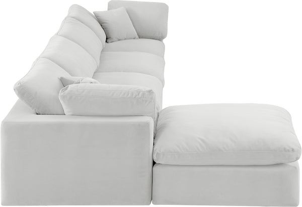 Comfy Cream Velvet Modular Sectional 189Cream-Sec5A Meridian Furniture