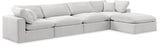 Comfy Cream Velvet Modular Sectional 189Cream-Sec5A Meridian Furniture