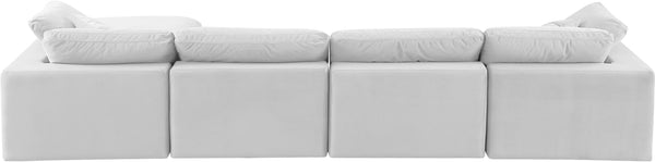 Comfy Cream Velvet Modular Sectional 189Cream-Sec5A Meridian Furniture