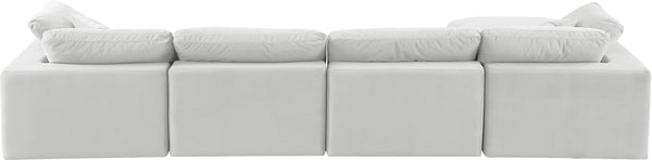Comfy Cream Velvet Modular Sectional 189Cream-Sec5A Meridian Furniture
