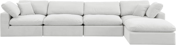 Comfy Cream Velvet Modular Sectional 189Cream-Sec5A Meridian Furniture