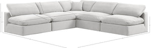 Comfy Cream Velvet Modular Sectional 189Cream-Sec5B Meridian Furniture