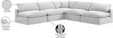 Comfy Cream Velvet Modular Sectional 189Cream-Sec5B Meridian Furniture