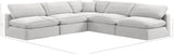 Comfy Cream Velvet Modular Sectional 189Cream-Sec5B Meridian Furniture