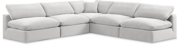 Comfy Cream Velvet Modular Sectional 189Cream-Sec5B Meridian Furniture