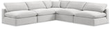 Comfy Cream Velvet Modular Sectional 189Cream-Sec5B Meridian Furniture