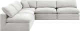 Comfy Cream Velvet Modular Sectional 189Cream-Sec5B Meridian Furniture