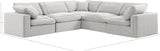 Comfy Cream Velvet Modular Sectional 189Cream-Sec5C Meridian Furniture