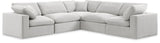 Comfy Cream Velvet Modular Sectional 189Cream-Sec5C Meridian Furniture