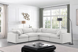 Comfy Cream Velvet Modular Sectional 189Cream-Sec5C Meridian Furniture