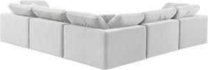 Comfy Cream Velvet Modular Sectional 189Cream-Sec5C Meridian Furniture