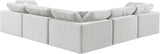 Comfy Cream Velvet Modular Sectional 189Cream-Sec5C Meridian Furniture