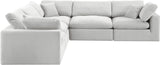 Comfy Cream Velvet Modular Sectional 189Cream-Sec5C Meridian Furniture