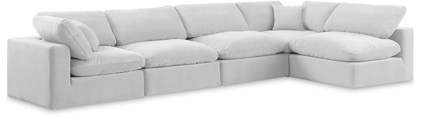 Comfy Cream Velvet Modular Sectional 189Cream-Sec5D Meridian Furniture