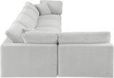 Comfy Cream Velvet Modular Sectional 189Cream-Sec5D Meridian Furniture