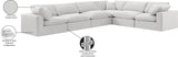 Comfy Cream Velvet Modular Sectional 189Cream-Sec6A Meridian Furniture