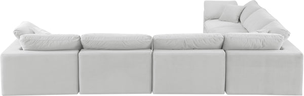 Comfy Cream Velvet Modular Sectional 189Cream-Sec6A Meridian Furniture