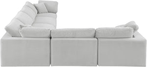 Comfy Cream Velvet Modular Sectional 189Cream-Sec6A Meridian Furniture