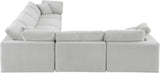 Comfy Cream Velvet Modular Sectional 189Cream-Sec6A Meridian Furniture