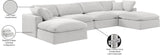 Comfy Cream Velvet Modular Sectional 189Cream-Sec6B Meridian Furniture