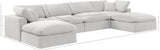 Comfy Cream Velvet Modular Sectional 189Cream-Sec6B Meridian Furniture