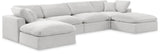 Comfy Cream Velvet Modular Sectional 189Cream-Sec6B Meridian Furniture