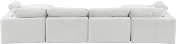 Comfy Cream Velvet Modular Sectional 189Cream-Sec6B Meridian Furniture