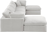 Comfy Cream Velvet Modular Sectional 189Cream-Sec6B Meridian Furniture