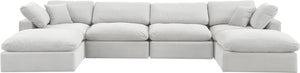 Comfy Cream Velvet Modular Sectional 189Cream-Sec6B Meridian Furniture