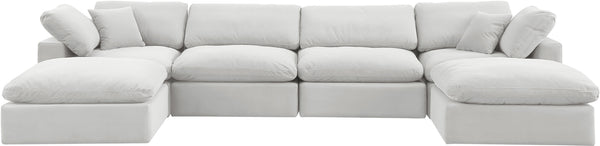 Comfy Cream Velvet Modular Sectional 189Cream-Sec6B Meridian Furniture
