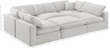 Comfy Cream Velvet Modular Sectional 189Cream-Sec6C Meridian Furniture