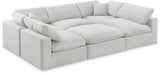 Comfy Cream Velvet Modular Sectional 189Cream-Sec6C Meridian Furniture