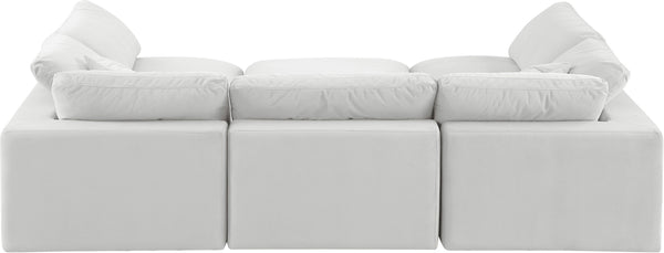 Comfy Cream Velvet Modular Sectional 189Cream-Sec6C Meridian Furniture