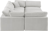 Comfy Cream Velvet Modular Sectional 189Cream-Sec6C Meridian Furniture